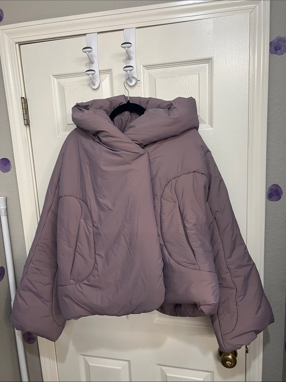 2. Lululemon Hooded Insulated Wrap Heathered Light Orbit Puffer Coat NWT - Picture 10 of 13